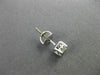 ESTATE .48CT PRINCESS CUT DIAMOND 14K WHITE GOLD 3D CLASSIC STUD EARRINGS #22068