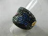 ESTATE 2.85CT BLACK DIAMOND & AAA MULTI COLOR SAPPHIRE 18KT GOLD BUTTERFLY RING