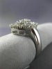 ESTATE LARGE 2.18CT ROUND & BAGUETTE DIAMOND 18KT WHITE GOLD 3D CLUSTER FUN RING