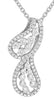 ESTATE .76CT DIAMOND 18KT WHITE GOLD 3D DOUBLE LEAF FUN FLOATING PENDANT