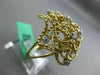 ESTATE EXTRA LARGE .23CT DIAMOND 18KT TWO TONE GOLD 3D HANDCRAFTED FLOWER RING