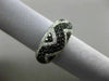 ESTATE 1.30CT WHITE & BLACK DIAMOND 18KT WHITE GOLD 3D ZIG ZAG WAVE WEDDING RING