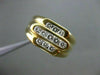 ESTATE WIDE .60CT DIAMOND 14KT YELLOW GOLD 3 ROW MENS GYPSY RING AMAZING! #21524