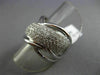 ESTATE LARGE 1.56CT DIAMOND 18KT WHITE GOLD 3D MULTI ROW CRISS CROSS LOVE RING