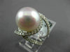 ESTATE LARGE 1.0CT DIAMOND & AAA SOUTH SEA PEARL 18K WHITE GOLD ANNIVERSARY RING
