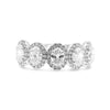 1.50CT DIAMOND PLATINUM OVAL & ROUND MULTI FLOWER SEMI ETERNITY ANNIVERSARY RING