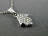 ESTATE .10CT DIAMOND 14KT WHITE GOLD 3D ETOILE HAMSA LUCKY HAND PENDANT #18455