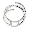 ESTATE WIDE .60CT ROUND DIAMOND 18KT WHITE GOLD 3D SWIRL SNAKE FUN LOVE RING