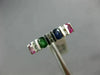 ESTATE 1.09CT DIAMOND & MULTI GEM 14KT WHITE GOLD 3D RAINBOW CHANNEL FUN RING