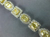 LARGE 11.36CT WHITE & FANCY YELLOW DIAMOND 18KT TWO TONE GOLD 3D TENNIS BRACELET