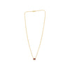 1.33CT AAA RUBY 14KT YELLOW GOLD 3D EMERALD CUT BEZEL SOLITAIRE LOVE NECKLACE