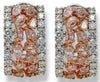 LARGE 3.47CT WHITE & PINK DIAMOND 14KT WHITE & ROSE GOLD 3D MULTI SHAPE EARRINGS