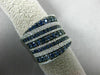 ESTATE LARGE 2.14CT DIAMOND & SAPPHIRE 14KT WHITE GOLD MULTI ROW COCKTAIL RING