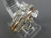 ESTATE .69CT DIAMOND 14KT WHITE & ROSE GOLD 3D MULTI ROW CRISS CROSS FUN RING