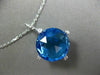 ESTATE MASSIVE 13.20CT DIAMOND & BLUE TOPAZ 14K WHITE GOLD ROPE FLOATING PENDANT