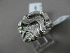 ESTATE WIDE 1.20CT DIAMOND 18KT BLACK & WHITE GOLD 3D FILIGREE COCKTAIL FUN RING