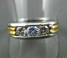 ESTATE .90CT DIAMOND 14KT W&Y GOLD CHANEL SET ANNIVERSARY /WEDDING RING #1317