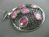ESTATE LARGE 1.36CT DIAMOND & AAA PINK SAPPHIRE 14KT BLACK GOLD FILIGREE PENDANT