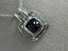 ESTATE LARGE 3.94CT DIAMOND & AAA AMETHYST 14KT WHITE GOLD HALO FLOATING PENDANT