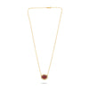 1.27CT DIAMOND & AAA RUBY 14KT YELLOW GOLD 3D OVAL SOLITAIRE HALO LOVE NECKLACE