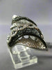 ESTATE MASSIVE 4.36CT WHITE & BLACK DIAMOND 14K WHITE GOLD 3D INFINITY LOVE RING