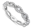 ESTATE .50CT DIAMOND 18KT WHITE GOLD 3D INFINITY ETOILE SEMI ETERNITY LOVE RING