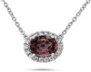 1.49CT DIAMOND & AAA PINK SAPPHIRE 18KT WHITE GOLD OVAL SOLITAIRE LOVE NECKLACE