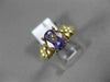 ESTATE 1.02CT DIAMOND & AAA OVAL AMETHYST 14KT YELLOW GOLD 3D FLOWER FUN RING