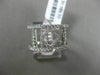 ESTATE WIDE .71CT DIAMOND 18KT WHITE GOLD 3D OPEN FLOWER FUN DOUBLE LOVE RING
