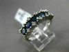ESTATE WIDE 1.92CT DIAMOND & SAPPHIRE 14K WHITE GOLD 3D 5 STONE ANNIVERSARY RING