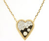 ESTATE .34CT DIAMOND 14KT 2 TONE GOLD HEART SHAPE ETOILE FILIGREE LOVE NECKLACE