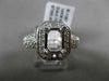 ESTATE WIDE .75CT DIAMOND 14KT WHITE GOLD EMERALD CUT SEMI MOUNT ENGAEGMENT RING