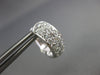 ESTATE WIDE .37CT DIAMOND 18KT WHITE GOLD 3D CLASSIC MULTI ROW HUGGIE EARRINGS