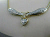ESTATE .80CT DIAMOND 18KT WHITE & YELLOW GOLD 3D HANGING HEART DIAMOND NECKLACE