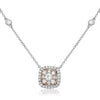 ESTATE .41CT DIAMOND 14KT WHITE & ROSE GOLD 3D SQUARE HALO BY THE YARD NECKLACE