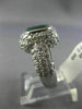 LARGE 2.80CT DIAMOND & AAA EMERALD 14KT WHITE GOLD 3D HALO PAVR ENGAGEMENT RING