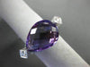 ESTATE LARGE 6.31CT DIAMOND & AMETHYST 14KT WHITE GOLD PEAR SHAPE FILIGREE RING