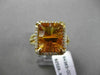 ESTATE LARGE 5.76CT DIAMOND & AAA CITRINE 14KT YELLOW GOLD 3D HALO FILIGREE RING