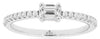 ESTATE .42CT DIAMOND 14KT WHITE GOLD 3D ROUND & BAGUETTE FRIENDSHIP LOVE RING