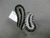 ESTATE LARGE 3.83CT WHITE & BLACK DIAMOND 14K WHITE GOLD 3D CRISS CROSS FUN RING