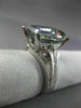ESTATE EXTRA LARGE 4.17CT DIAMOND & MYSTIC TOPAZ 14KT WHITE GOLD ENGAGEMENT RING