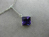 ESTATE 1.06CT DIAMOND & AMETHYST 14K WHITE GOLD 3D ELONGATED FLOATING PENDANT
