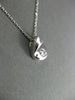 ESTATE .17CT SOLITAIRE DIAMOND 18K WHITE GOLD FLOATING PEAR SHAPE PENDANT #11848