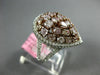 GIA CERTIFIED LARGE 2.73CT WHITE & PINK DIAMOND 18K ROSE GOLD 3D PEAR SHAPE RING