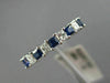 ESTATE .51CT DIAMOND & SAPPHIRE 18KT WHITE GOLD SQUARE WEDDING ANNIVERSARY RING