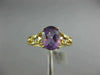 ESTATE 1.32CT DIAMOND & AAA OVAL AMETHYST 14K YELLOW GOLD 3D TRIANGULAR FUN RING