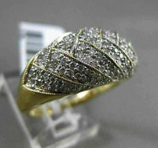 ESTATE WIDE 1CT DIAMOND 14KT YELLOW GOLD CRISS CROSS MILGRAIN ANNIVERSARY RING