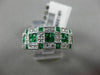 ESTATE WIDE 1.47CT DIAMOND & SQUARE EMERALD 14K WHITE GOLD 3D SEMI ETERNITY RING