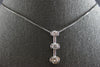 1.20CT DIAMOND 14K WHITE GOLD 3 STONE PAST PRESENT FUTURE FLOATING PENDANT 27833