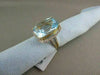 ESTATE WIDE RECTANGULAR 18.33CT AAA BLUE TOPAZ & DIAMOND 18KT TWO TONE GOLD RING